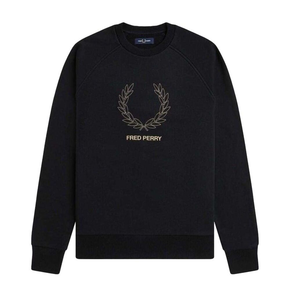 Fred Perry Mens Embroidered Logo Sweatshirt / Black